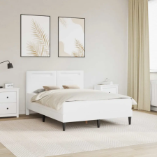  Ágykeret LED szalagokkal fejtámlával Fehér 120 x 200 cm Műbőr ágy és ágykellék
