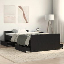  Ágykeret matrac nélkül Fekete tölgy 100x200 cm Rétegelt fa ágy és ágykellék
