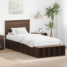  Ágykeret polcokkal fejtámlával Barna Tölgy 75 x 190 cm Faanyag ágy és ágykellék