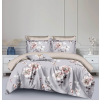 Ágyneműhuzat Allure szürke nagy fehér virágos  3 részes