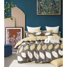  Ágyneműhuzat Aubrey szürke bézs nagy leveles 3 részes lakástextília