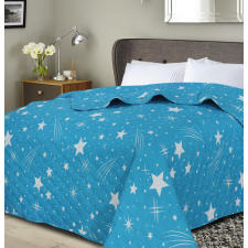  Ágytakaró NOCTURN SKY HEXAGON mintával, türkizkék Méret: 170 x 210 cm lakástextília