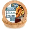  Air Fryer papír sütőbetét, 23 cm (100 darabos, kerek)
