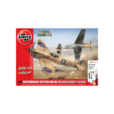 AIRFIX - Starter Set - Spitfire Mk.Ia Messerschmitt Bf109E-4 Dogfight Double repülőgép makett 1:48 (A50160) makett