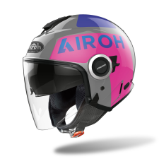 AIROH Helios Up 2022 Nyitott motoros sisak szürke-rózsaszín bukósisak