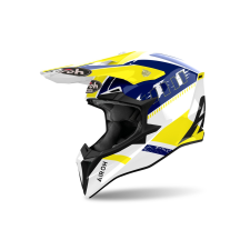 AIROH Wraaap Feel 2024 motokrossz bukósisak fényes sárga-kék bukósisak
