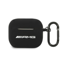 Airpods 3 szilikon tok akasztóval, fekete, AMG AMA3RBK fülhallgató, fejhallgató tok
