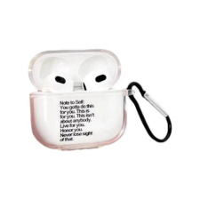 AirPods Átlátszó Ütésálló Szilikon Tok Grafikával - Fekete, AirPods Pro fülhallgató, fejhallgató tok