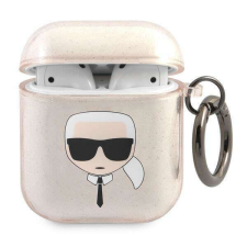 AirPods tok 1/2 Karl Lagerfeld, TPU, arany fülhallgató, fejhallgató tok