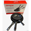 Aiwa LOZ-7023 KOVÁCSOLT ALUMINIUM GRILLSERPENYŐ SZETT 3 RÉSZES Ø20 CM, Ø24 CM, Ø28 CM TAPADÁSMENTES BEVONAT