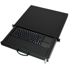 Aixcase 19" Rack 1U Tastatur DE Touchpad USB schwarz (AIX-19K1UKDETP-B) asztali számítógép kellék