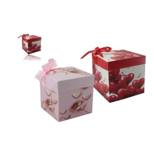  AJÁNDÉK DOBOZ PAPÍR SZÍVES 15X15X15CM LU-86 1DB ajándéktasak