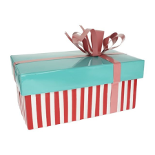  Ajándékdoboz szögletes, masnival 30,5x17x17 cm dekorációs kellék