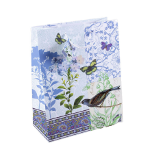  Ajándéktasak - közepes (kék madárka pillangókkal) party kellék