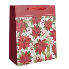  Ajándéktasak mikulás virágok 18x23cm dekorációs kellék