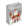 - Ajándéktasak Special Xmas L 26x32x12 karácsonyi mikulás  mintával sötétkék szürek pasztell kék