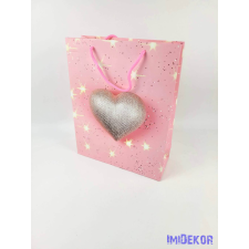  Ajándéktáska 32x25,5x10 cm - Rózsaszín szív mintás 6 A dekorációs kellék