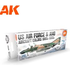 AK-interactive AK INTERACTIVE AIR US Air Force & ANG Aircraft Colors 1960s-1980s akrilfesték készlet 8x 17ml makett