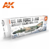 AK-interactive AK Interactive US AIR FORCE &amp; ANG AIRCRAFT COLORS 1960S-1980S festék szett AK11747