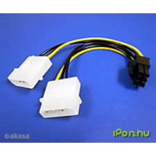Akasa 2xMolex -&gt; 6-Pin PCIe Adapter kábel és adapter