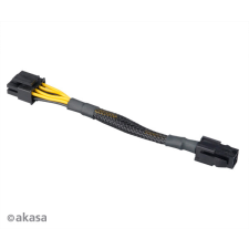 Akasa 4pin ATX 12V anya --> 8(4+4) pin apa tápkábel 15cm AK-CBPW10-15BK kábel és adapter