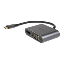 Akasa USB-C apa - DisplayPort +HDMIAdapter átalakító kábel (AK-CBCA23-18BK) kábel és adapter