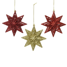  Akasztós csillag dísz műanyag 11cm karácsonyfadísz