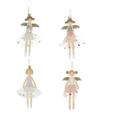  Akasztós glitteres angyal 15cm dekorációs kellék