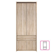  Akasztós szekrény 4D1S/70, sonoma tölgy, NORTY TYP 22 bútor