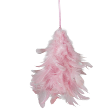  Akasztós toll fenyő rózsaszín 14cm karácsonyfadísz