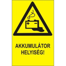  Akkumulátor helyiség! - műanyag, 150*100mm információs tábla, állvány
