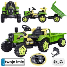  Akkumulátoros gyermek traktor pótkocsival és fényekkel elektromos járgány