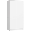 Akord Akord Furniture Factory - CLP Szabadon álló 4 ajtós fehér szekrény S90, 90x180x51 cm, önálló összeszerelés, ABS élzáró, laminált lapok, mat felület, 4 polc, kiváló minőségben