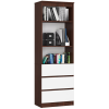 Akord Akord Furniture Factory Modern Szolgáltatási Polcrendszer 3 Fiókos és 2 Ajtós, Laminált Lemez, Wenge/Fehér, 60 cm, CLP Bútorok, Matt Frontokkal, Összeszerelési Készlet