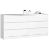  AKORD CLP K160 Komód 6 Fiókos Laminált Fehér