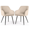  AKORD Florence Kárpitozott Étkezőszék Bársony Bézs Fekete Lábakkal