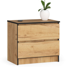 AKORD Furniture Factory 2 fiókos éjjeliszekrény P60_55 - kézműves tölgy bútor