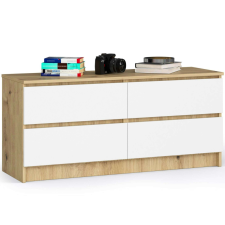 AKORD Furniture Factory 4 fiókos komód P55_120 - tölgy/fehér bútor