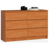 AKORD Furniture Factory 6 fiókos komód P77_120 - égerfa