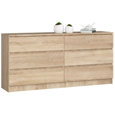 AKORD Furniture Factory 6 fiókos komód P77_160 - sonoma bútor
