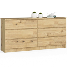AKORD Furniture Factory 6 fiókos komód P77_160 - tölgy bútor