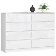 AKORD Furniture Factory 8 fiókos komód P99_138 - fényes fehér bútor