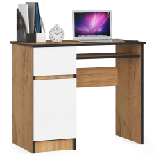 AKORD Furniture Factory Balkezes számítógépasztal P77_90 - kézműves tölgy/fehér íróasztal