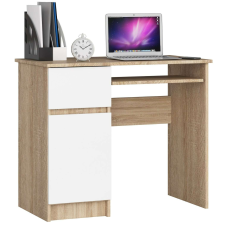 AKORD Furniture Factory Balkezes számítógépasztal P77_90 - sonoma/fehér íróasztal