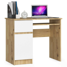 AKORD Furniture Factory Balkezes számítógépasztal P77_90 - tölgy/fehér íróasztal