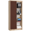  Akord Furniture Factory CLP Álló Polcrendszer - 80x180x35 cm, Laminált Lemez, ABS Szegély, 1 Ajtós, 8 Polcos, Sonoma Tölgy/Wenge, Matt Felület, Összeszerelendő Bútor