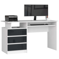 AKORD Furniture Factory CLP ÍRÓASZTAL 135cm FEHÉR / GRAFIT MAGASFÉNYŰ íróasztal