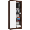  Akord Furniture Factory: CLP Wenge-Biały Polc Rendszer - 180x80 cm, 1 Ajtó, 8 Polc, Laminált lap, Modern Matt kivitel, Összeszerelhető Bútor