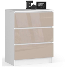AKORD Furniture Factory Fényes Komód P77_60 - fehér-cappuccino fényes bútor