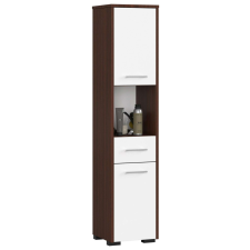 AKORD Furniture Factory FIN Fürdőszobai szekrény P140 - wenge/fehér fürdőszoba bútor
